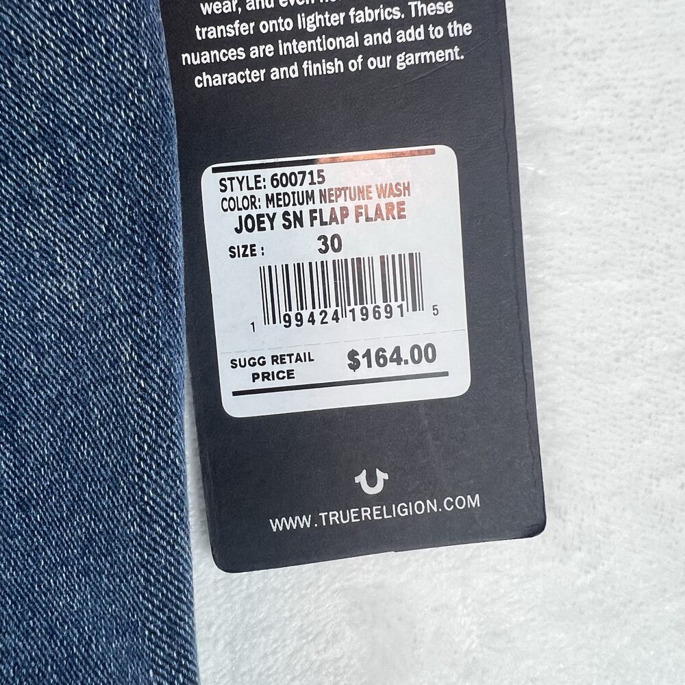 True Religion Y2K Joey Flare Jeans Womens 30 NWT MSRP $164 FLARE BOHO BTC BTS - Picture 3 of 16